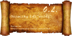 Oszaczky László névjegykártya